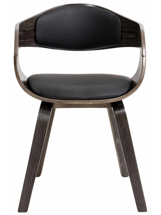 Set van 2 stoelen Kingston kunstleer, zwart/grijs