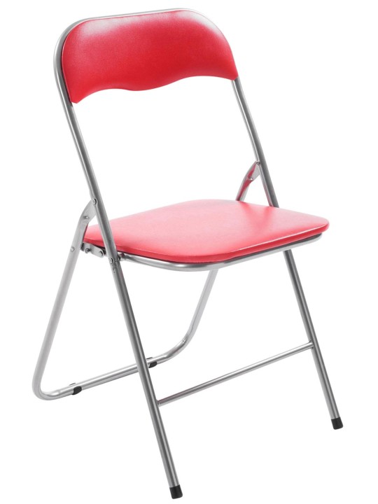 Set van 2 klapstoelen Felix, rood/zilver