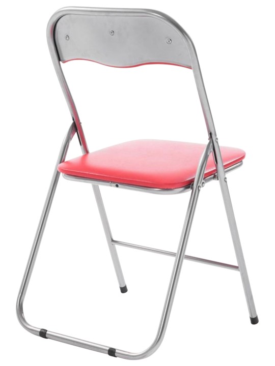 Set van 2 klapstoelen Felix, rood/zilver
