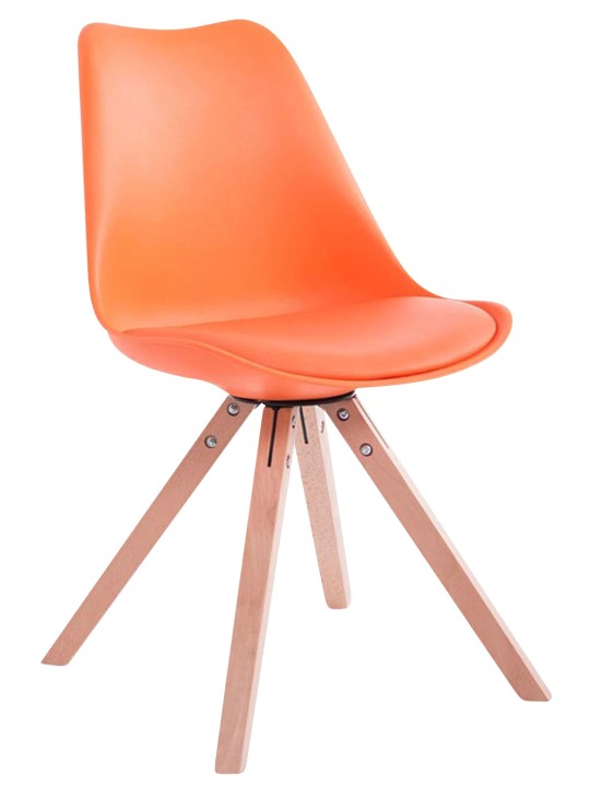 Set van 4 stoelen Toulouse kunstleer Natura Vierkant, oranje