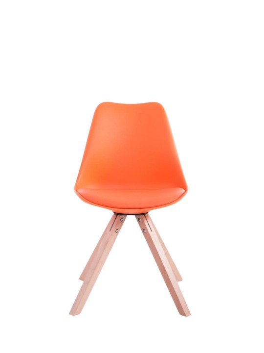Set van 4 stoelen Toulouse kunstleer Natura Vierkant, oranje