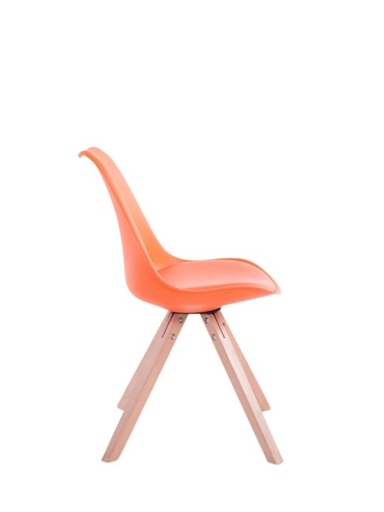 Set van 4 stoelen Toulouse kunstleer Natura Vierkant, oranje