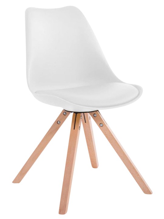 Set van 4 stoelen Toulouse kunstleer Natura Vierkant, wit