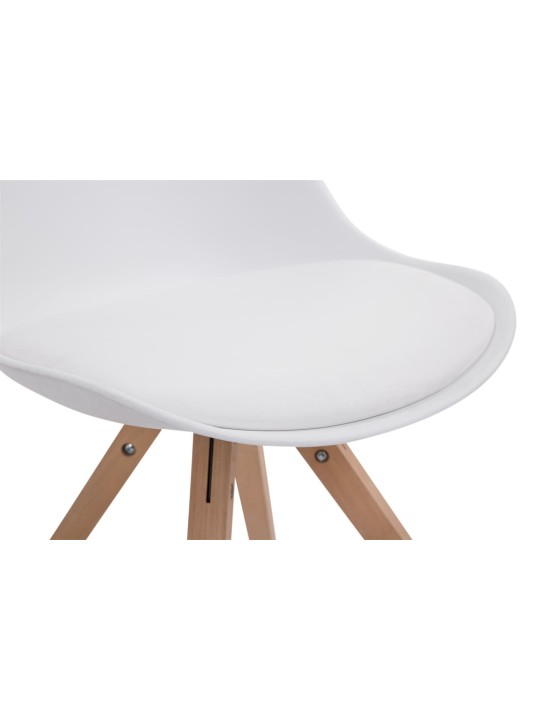 Set van 4 stoelen Toulouse kunstleer Natura Vierkant, wit