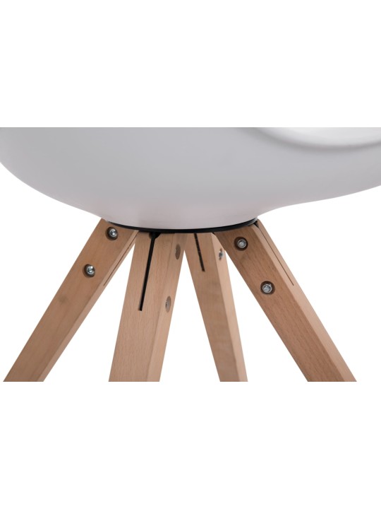 Set van 4 stoelen Toulouse kunstleer Natura Vierkant, wit