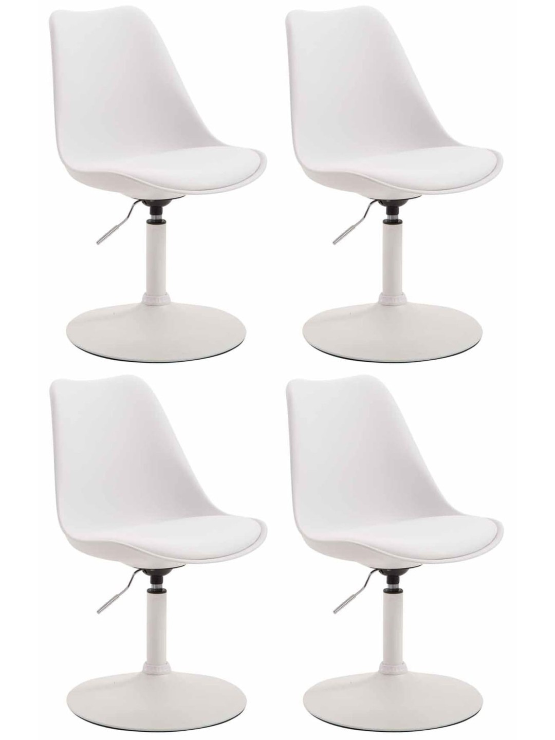 Set van 4 eetkamerstoelen Maverick W kunststof, wit