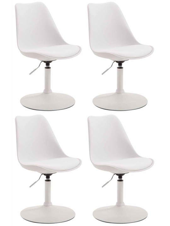 Set van 4 eetkamerstoelen Maverick W kunststof, wit