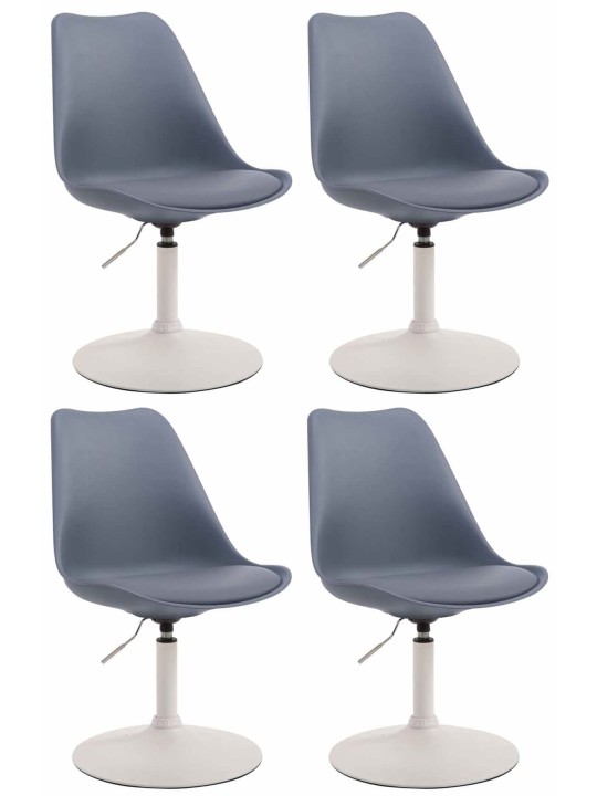 Set van 4 eetkamerstoelen Maverick W kunststof, grijs