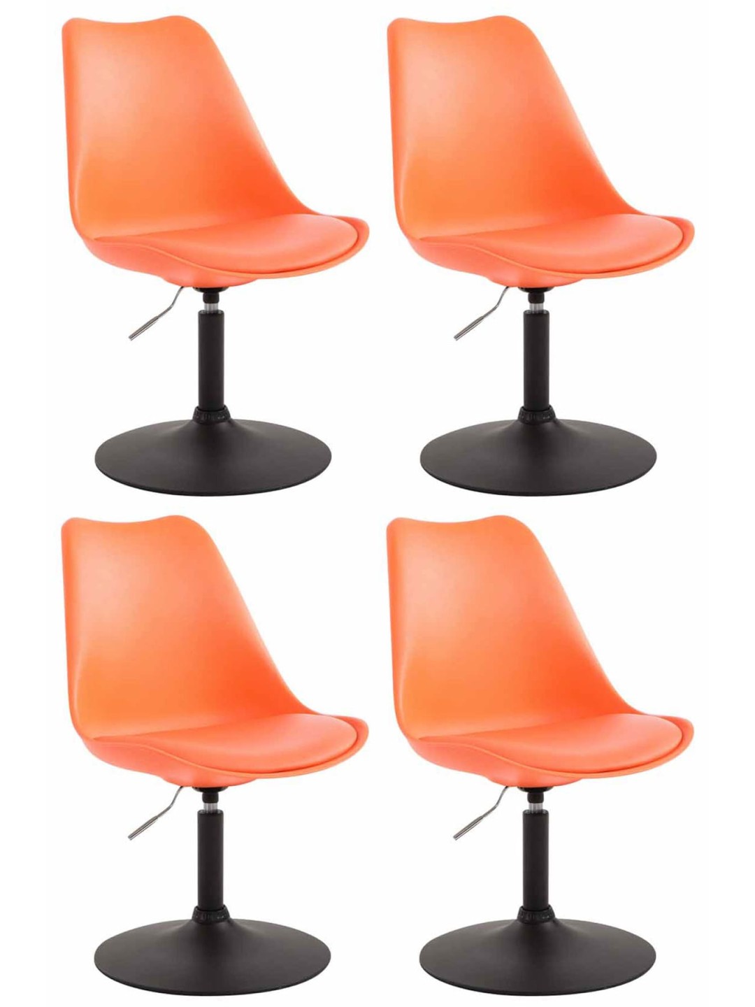 Set van 4 eetkamerstoelen Maverick B kunststof, oranje
