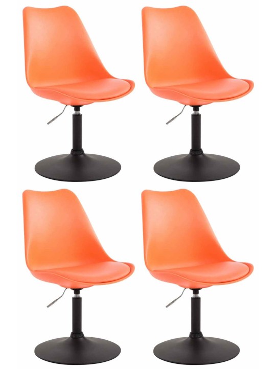 Set van 4 eetkamerstoelen Maverick B kunststof, oranje