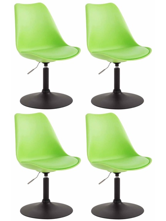 Set van 4 eetkamerstoelen Maverick B kunststof, groen