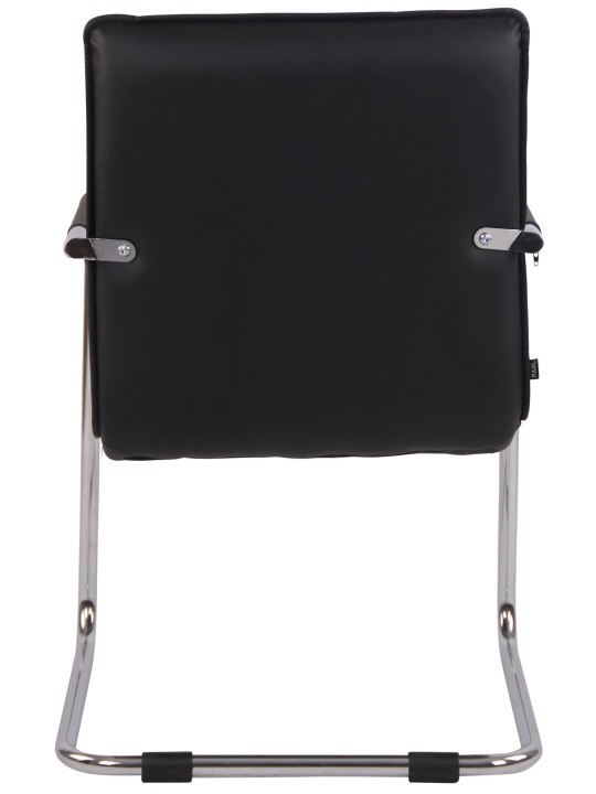 Set van 2 bezoekersstoelen Gandia kunstleer chroom, zwart Set van 2 bezoekersstoelen Gandia kunstleer chroom, zwart