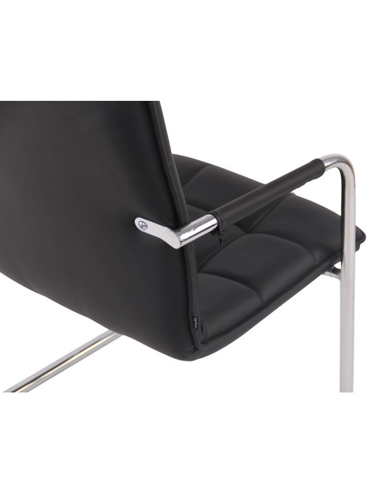 Set van 2 bezoekersstoelen Gandia kunstleer chroom, zwart Set van 2 bezoekersstoelen Gandia kunstleer chroom, zwart