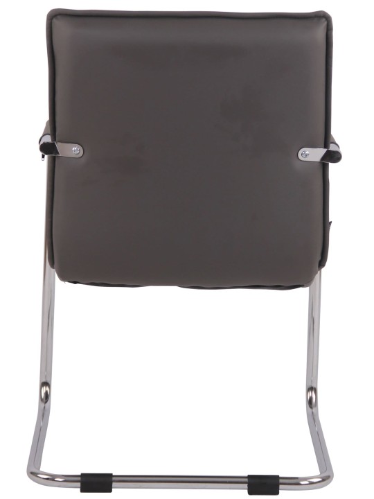 Set van 2 bezoekersstoelen Gandia kunstleer chroom, grijs Set van 2 bezoekersstoelen Gandia kunstleer chroom, grijs