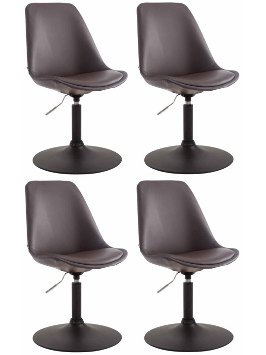 Set van 4 eetkamerstoelen Maverick B kunstleer, bruin