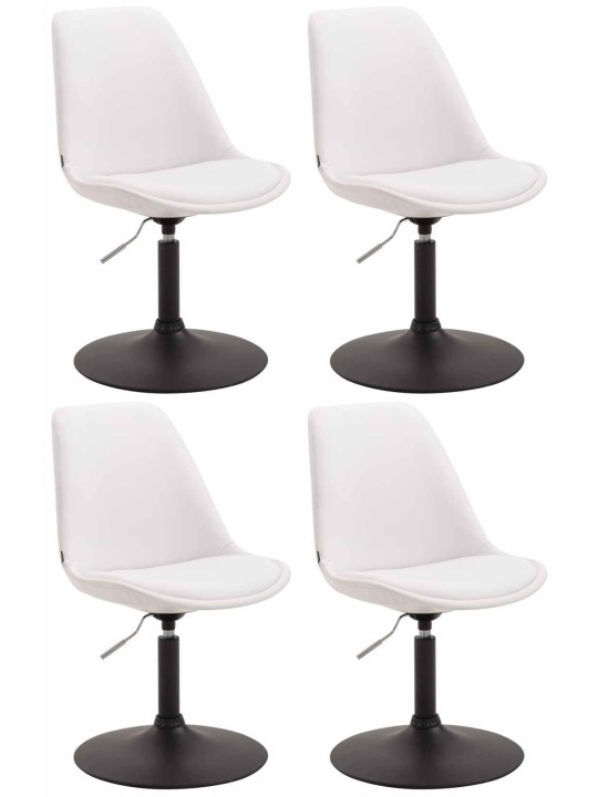 Set van 4 eetkamerstoelen Maverick B kunstleer, wit
