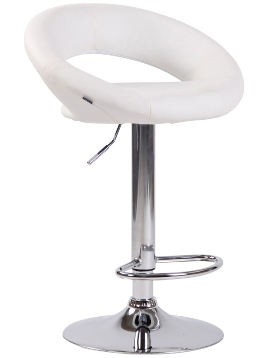 Set van 2 barkrukken Olinda kunstleer chroom, wit