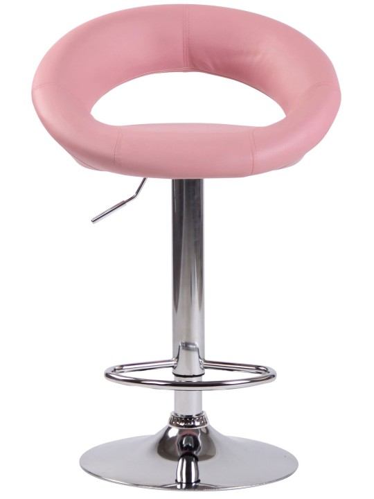 Set van 2 barkrukken Olinda kunstleer chroom, roze