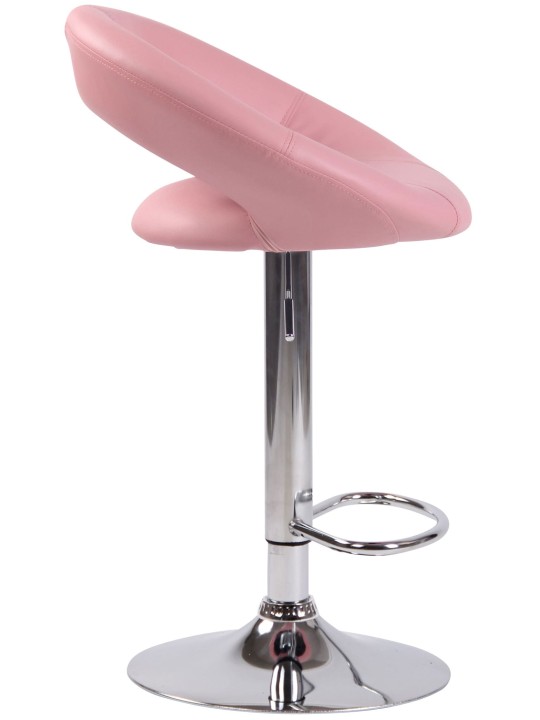 Set van 2 barkrukken Olinda kunstleer chroom, roze