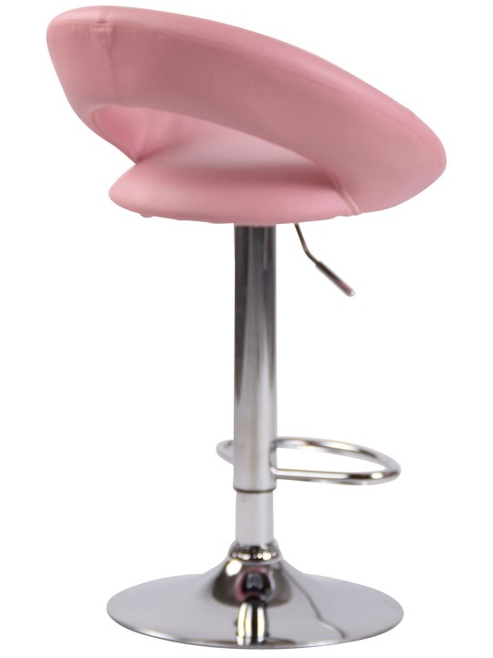 Set van 2 barkrukken Olinda kunstleer chroom, roze