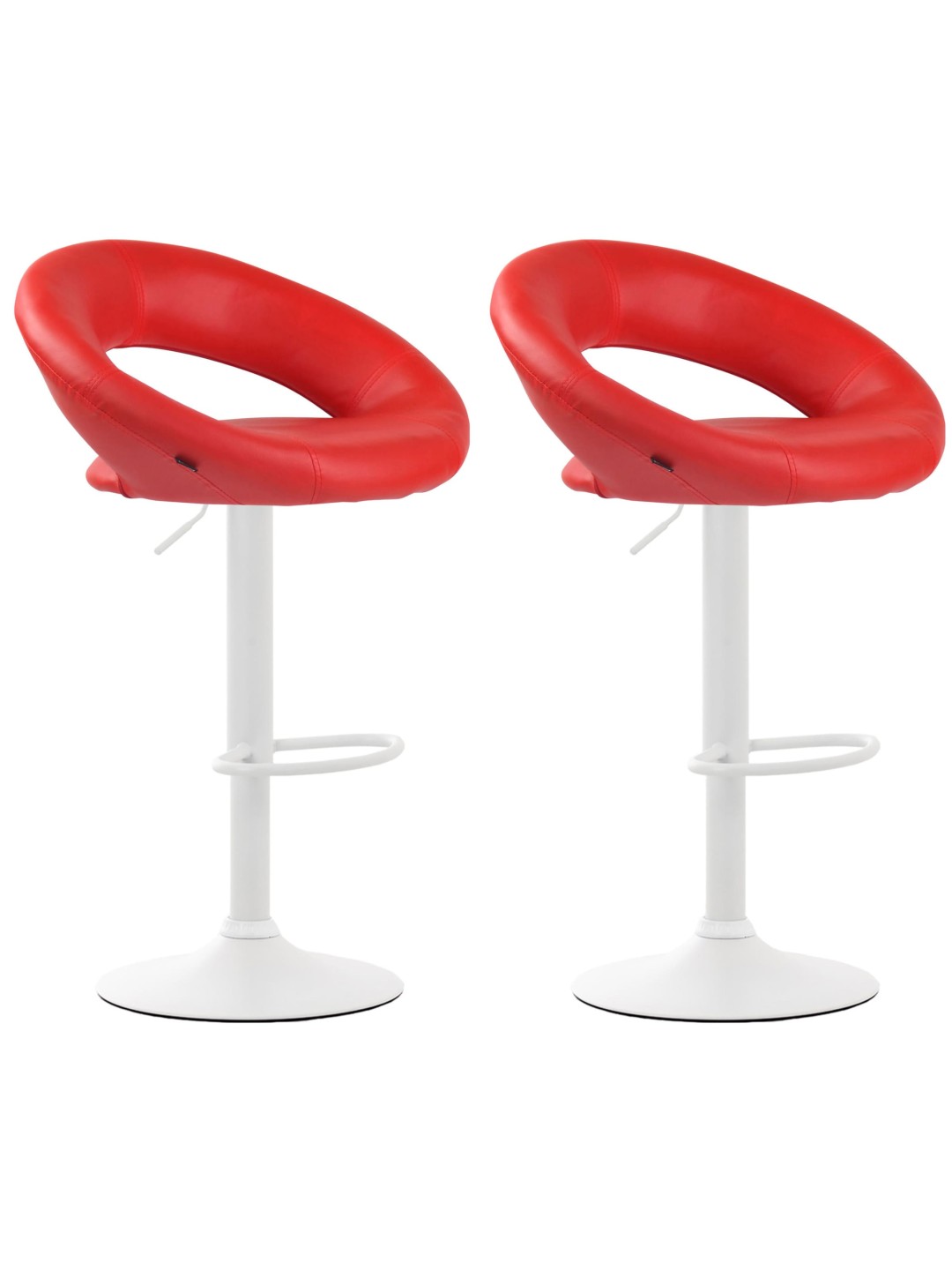 Set van 2 barkrukken Olinda kunstleer, rood