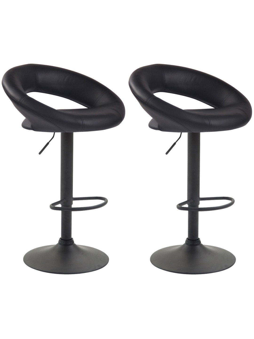 Set van 2 barkrukken Olinda kunstleer, zwart