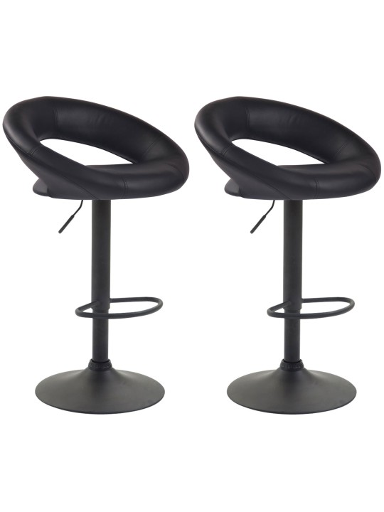 Set van 2 barkrukken Olinda kunstleer, zwart Set van 2 barkrukken Olinda kunstleer, zwart