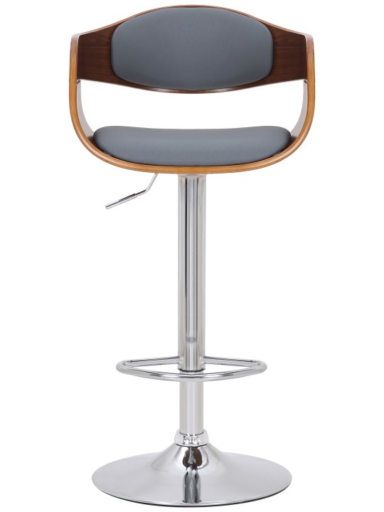 Set van 2 barkrukken Kingston C kunstleer, walnoot/grijs