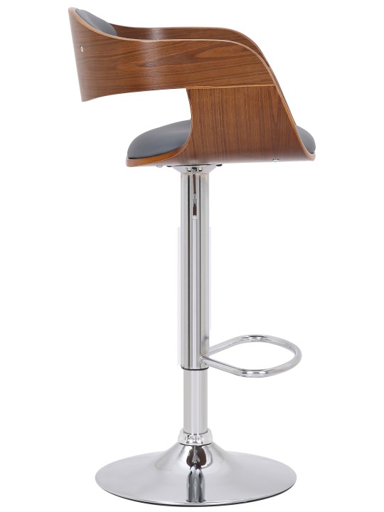 Set van 2 barkrukken Kingston C kunstleer, walnoot/grijs