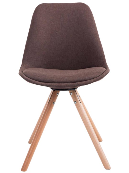Set van 4 stoelen Toulouse stof Natura rond, bruin
