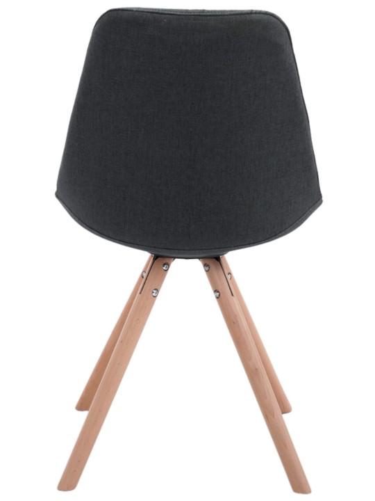 Set van 4 stoelen Toulouse stof Natura rond, donkergrijs