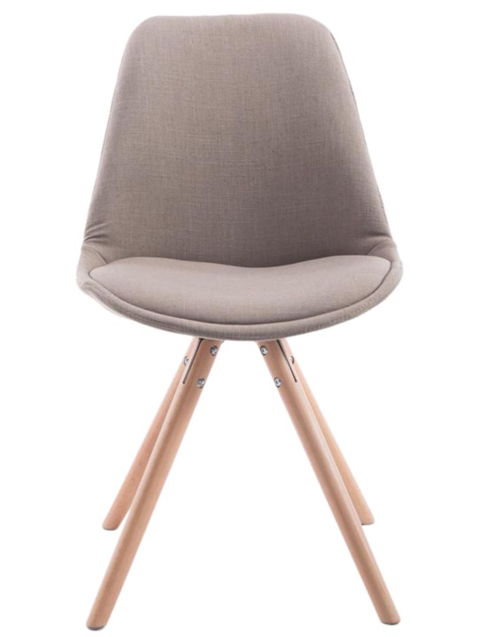 Set van 4 stoelen Toulouse stof Natura rond, taupe