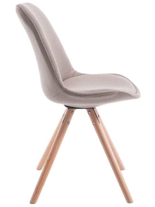 Set van 4 stoelen Toulouse stof Natura rond, taupe