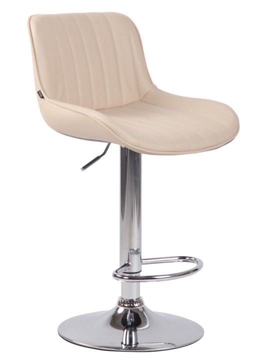 Set van 2 barkrukken Lentini kunstleer chroom, crème