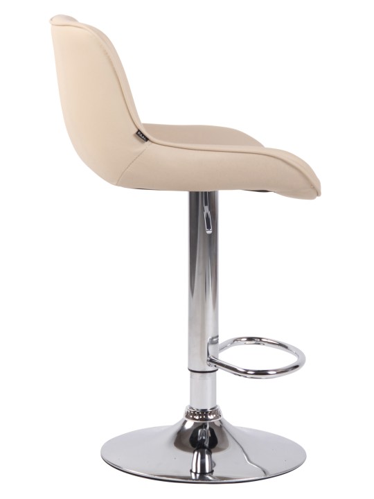 Set van 2 barkrukken Lentini kunstleer chroom, crème