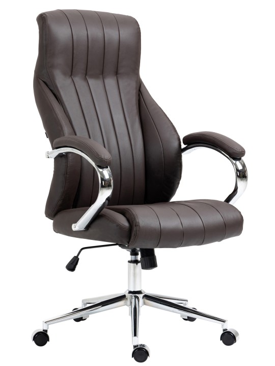 Bureaustoel Wigan echt leer, bruin