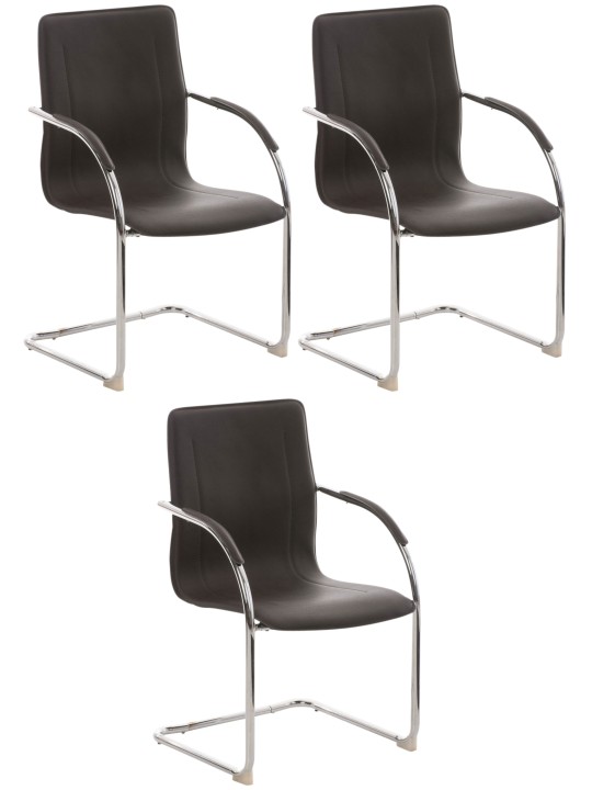 Set van 3 stoelen Melina, bruin