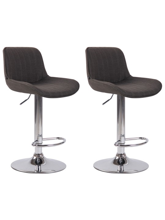 Set van 2 barkrukken Lentini stof chroom, donkergrijs