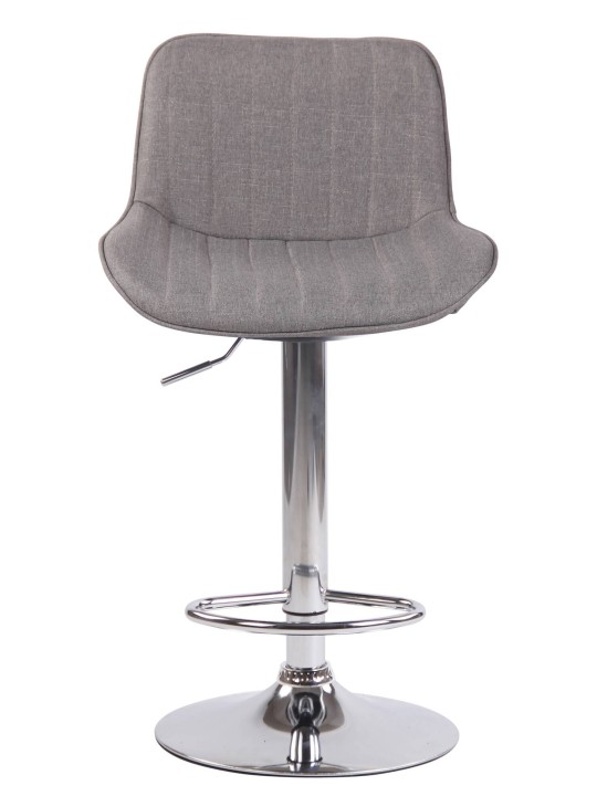 Set van 2 barkrukken Lentini stof chroom, grijs