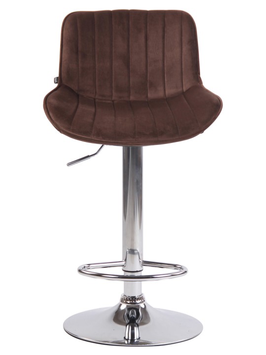 Set van 2 barkrukken Lentini fluweel chroom, bruin