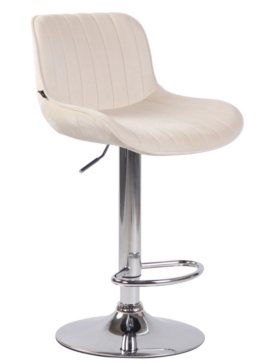 Set van 2 barkrukken Lentini fluweel chroom, crème