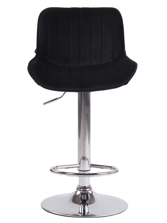 Set van 2 barkrukken Lentini fluweel chroom, zwart