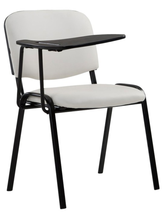 Set van 4 Ken stoelen met klaptafel kunstleer, wit