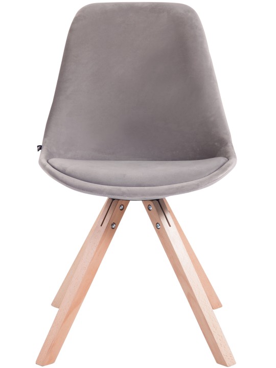 Set van 4 stoelen Toulouse fluweel vierkant naturel, grijs