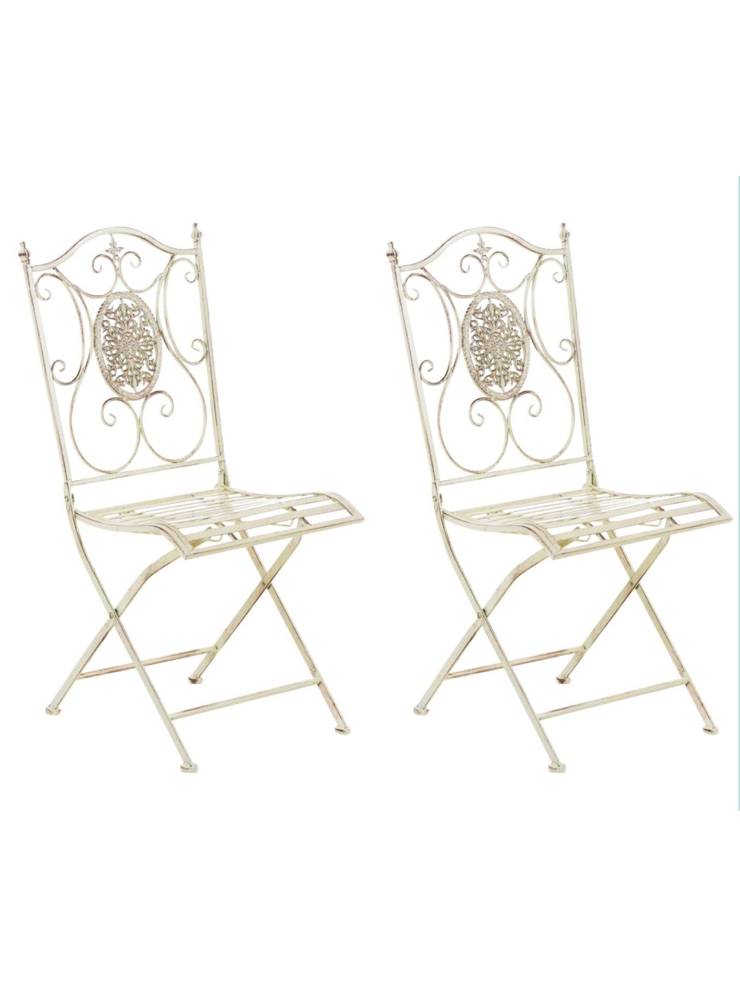 Set van 2 stoelen Sibell, antiek crème