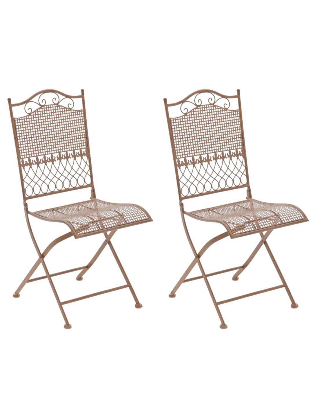 Set van 2 tuinstoelen Kiran, antiek bruin