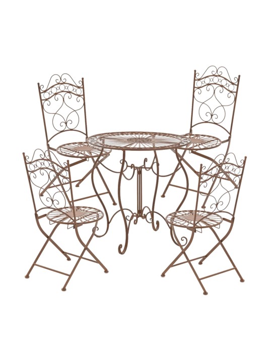 Set van 2 tuinstoelen Kiran, antiek bruin