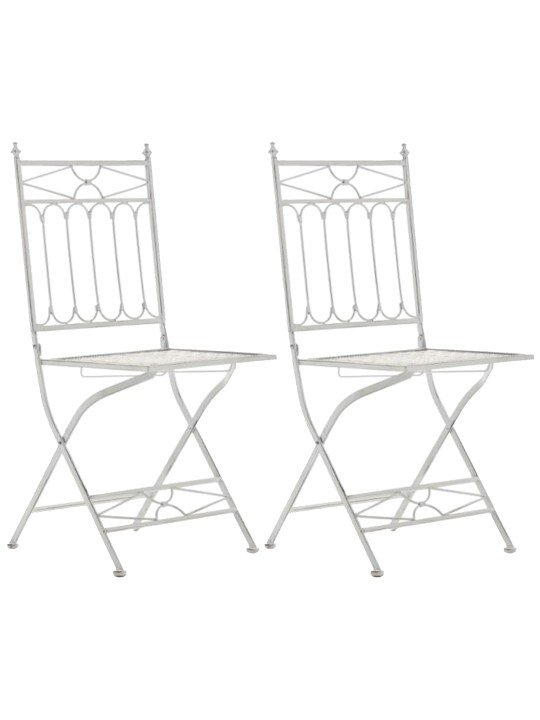 Set van 2 klapstoelen Asina, antiek wit