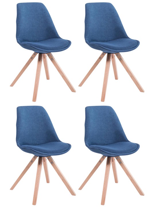 Set van 4 bezoekersstoelen Toulouse stof Square Natura, blauw Set van 4 bezoekersstoelen Toulouse stof Square Natura, blauw