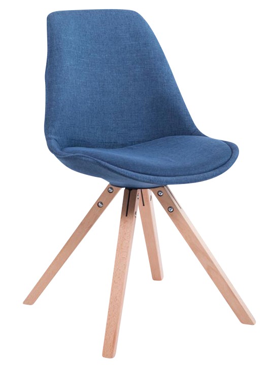 Set van 4 bezoekersstoelen Toulouse stof Square Natura, blauw Set van 4 bezoekersstoelen Toulouse stof Square Natura, blauw